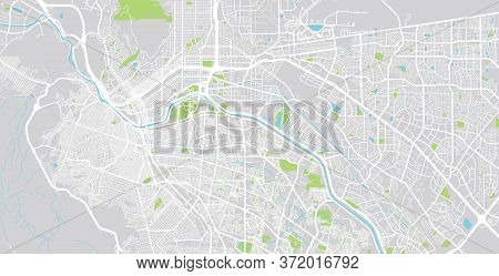 Urban Vector City Map Of Juarez, Mexico