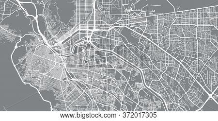 Urban Vector City Map Of Juarez, Mexico