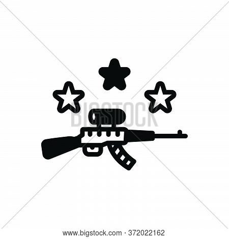 Black Solid Icon For Gun Musket Pea-shooter Weapon Pistol