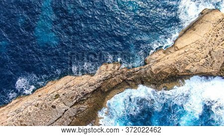Aerial View Over Dwerja Bay On The Island Of Gozo Malta - Aerial Photography