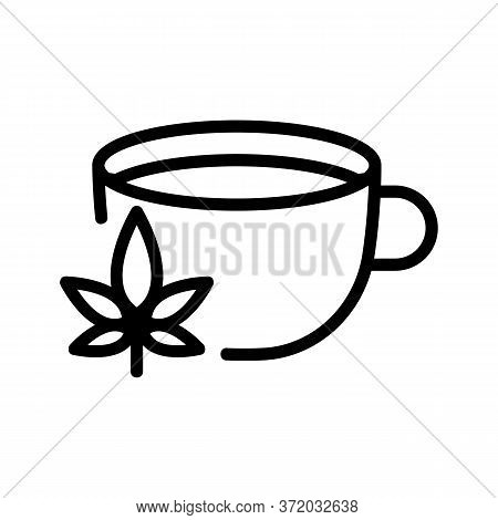 Cannabis Drink Icon Vector. Cannabis Drink Sign. Isolated Contour Symbol Illustration