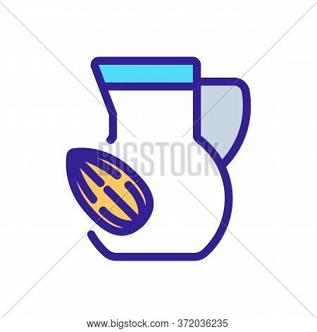 Almond Drink Carafe Icon Vector. Almond Drink Carafe Sign. Color Symbol Illustration