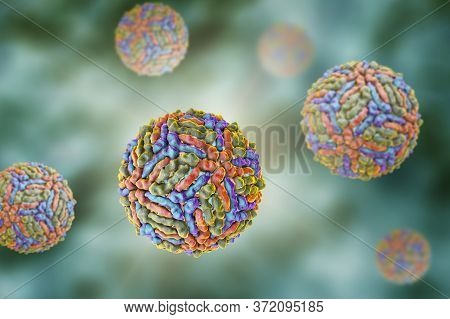 West Nile Virus, Wnv, 3d Illustration. A Virus That Is Transmitted By Mosquito And Causes West Nile 