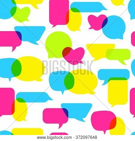 Speech Bubble Overlapping Seamless Pattern. Overlay Repeat Ornament. Multiply Sign Hand Drawn Marker