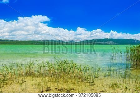 Beautiful Green Lake In Ornithological Nature Park Vrana (vransko Jezero) In Dalmatia, Croatia