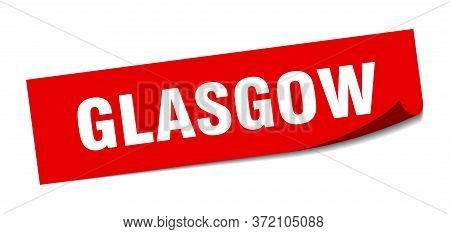 Glasgow Sticker. Glasgow Red Square Peeler Sign