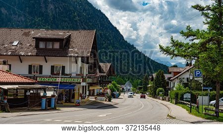 Typical Houses In Bavaria - The German Alps - Ettal, Germany - May 26, 2020