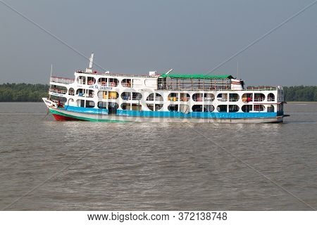 Pasur, Bangladesh - November 14, 2016: Ferry On Pasur River Bangladesh