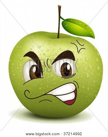 smiley di apple invidia illustrazione su un bianco