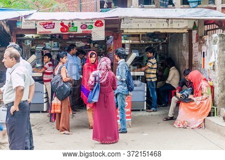 Dhaka, Bangladesh - November 20, 2016: Customers At A Copy Shop In Dhaka, Bangladesh