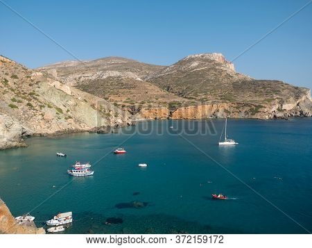 The Egkali Beach In Folegandros Island