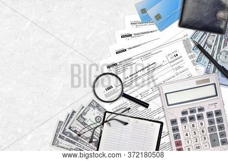 Irs Form 1065 U.s. Return Of Partnership Income Lies On Flat Lay Office Table And Ready To Fill. U.s