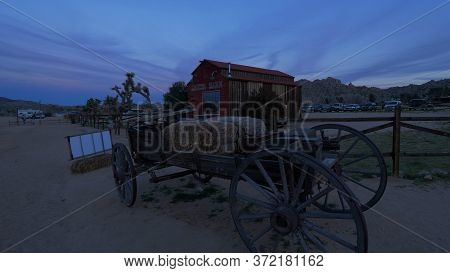 Historic Pioneertown In California In The Evening - Pioneertown, Usa - March 18, 2019
