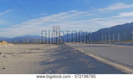 Street In The Desert Leading To Palm Springs California - Travel Photography