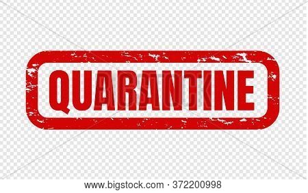 Quarantine Text Isolated Transparent Background, Vector Illustration