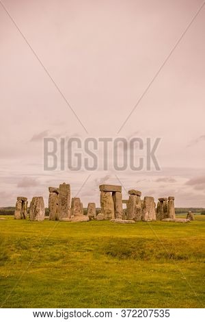 Sunset In The Stonehenge In United Kingdom