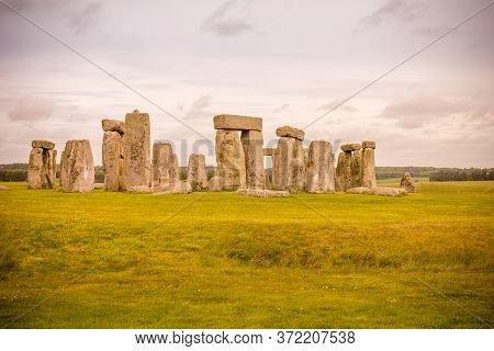 Sunset In The Stonehenge In United Kingdom