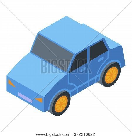 Kindergarten Car Toy Icon. Isometric Of Kindergarten Car Toy Vector Icon For Web Design Isolated On 