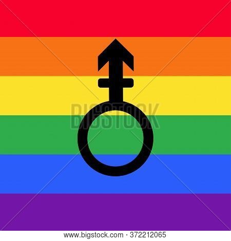 Other Gender Sex Icon. Gender Symbol On A Rainbow Flags, Symbols Of Sex.
