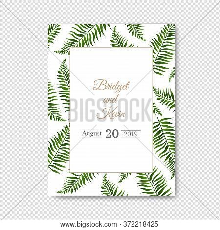 Wedding Invitation Isolated Transparent Background With Gradient Mesh, Vector Illustration