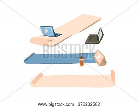 Hand Drawn Vector Abstract Stock Flat Graphic Illustration Collection Set With Sport Fitness Trainin
