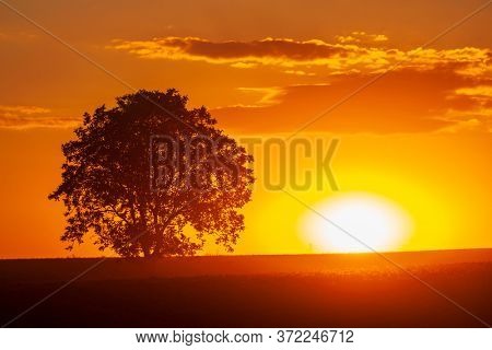 Sunset of Palava hill, South Moravia, Czech republic