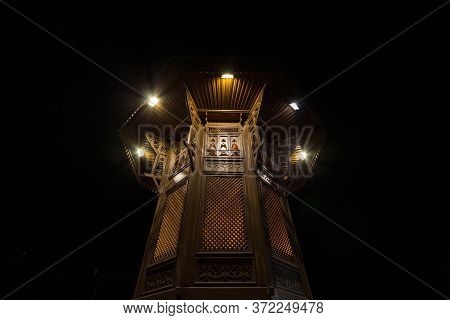 Sebilj Fountain, On Bacarsija District, In Sarajevo At Night, Bosnia And Herzegovina. This Fountain 