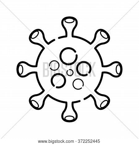 Coronavirus Black And White Icon On White Background