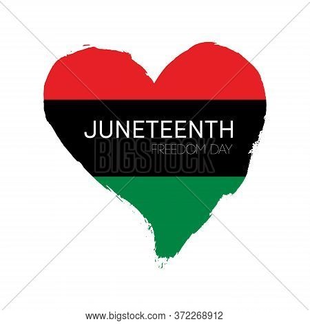 Hand Draw Juneteenth Freedom Day Flag In Vector Format. Flag For Poster. Juneteenth Symbol Backgroun