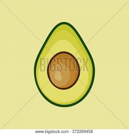 Vector Illustration Of An Avocado Fruit On The Background.