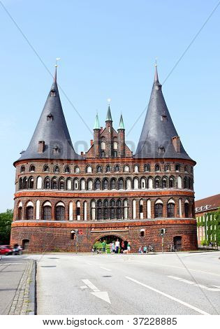 Cancello di Holstein (vista posteriore) a Lubecca, Germania