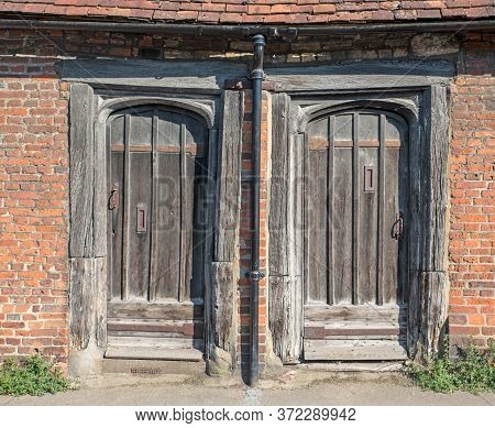 Old Wooden Doors In A House In The Village Of Shoreham,kent,uk.