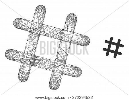 Web Net Jail Grid Vector Icon. Flat 2d Carcass Created From Jail Grid Pictogram. Abstract Carcass Me