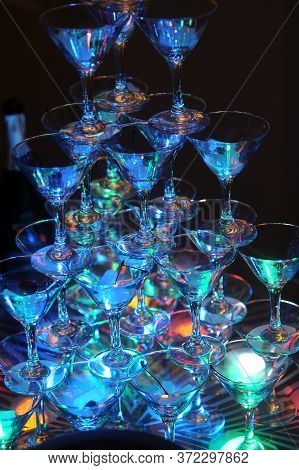 Glasses Of Champagne And Lights