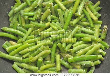 Stringed Beans Are Fried In A Pan