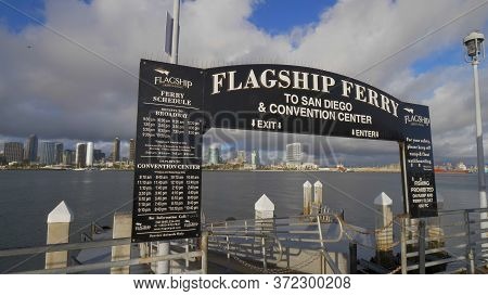 Coronado Ferry Landing Pier - San Diego, Usa - March 18, 2019