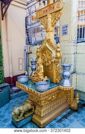 Small Shrine At Botataung Paya Pagoda In Yangon, Maynmar
