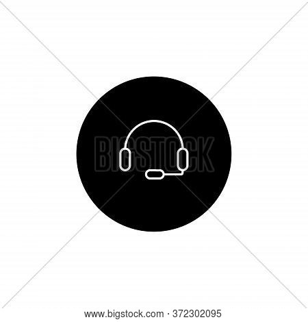 Headphones Icon, Call Center, Service Center Line Icon.