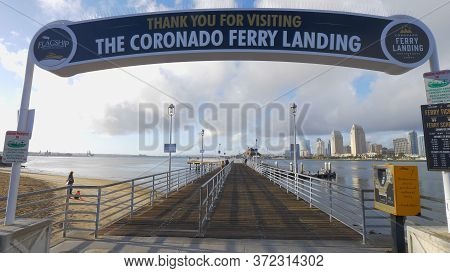 Coronado Ferry Landing Pier - San Diego, Usa - March 18, 2019
