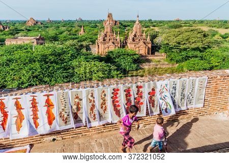 Bagan, Myanmar - December 9, 2016: Souvenirs For Sale At The Temple No 860 In Bagan, Myanmar