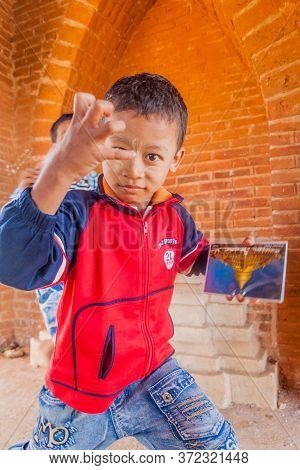 Bagan, Myanmar - December 9, 2016: Local Boy At The Temple No 860 In Bagan, Myanmar