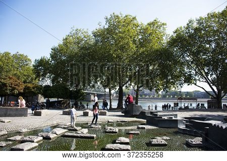 German People And Foreign Travelers Travel Visit And Rest Relax In Rhine Garden Or Rheingarten Near 