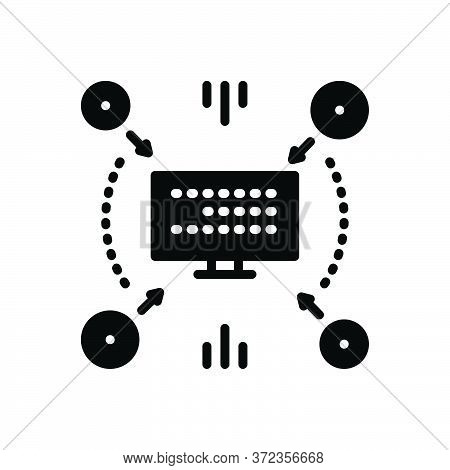 Black Solid Icon For Compiling Anthology Collection Monitor Technology
