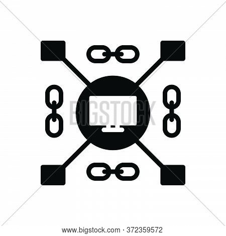 Black Solid Icon For Concatenated Classified Grouped