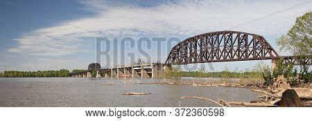 The Historic Fourteenth Street Bridge Over The Ohio River, Connecting Kentucky And Indiana