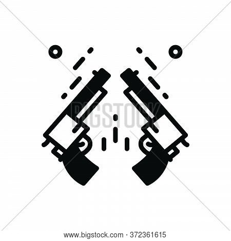 Black Solid Icon For Counterstrike Gun Fire Battle Revolver