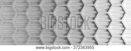 Abstract Modern White Honeycomb Background, 3d Rendering
