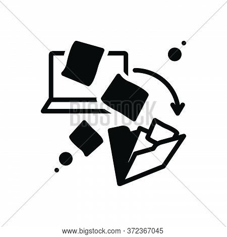 Black Solid Icon For Dematerialization Integration File-transfer