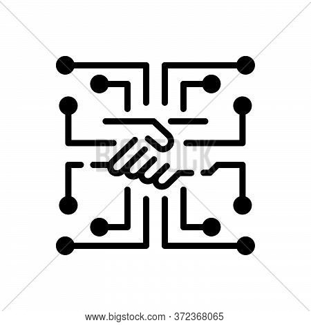 Black Solid Icon For Digitalized Digitized Digitization Technology  Cyber  Wearable Strategy