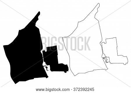 Qatif City (kingdom Of Saudi Arabia, Ash-sharqiyyah Or Eastern Province) Map Vector Illustration, Sc